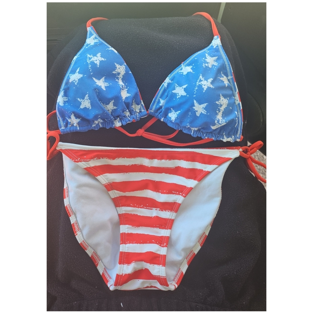 Size M american flag print Target bikini set